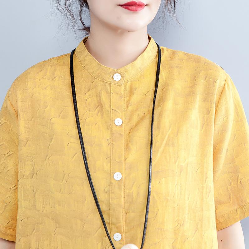 Printed Split Short Sleeve Soft Comfortable Shirt