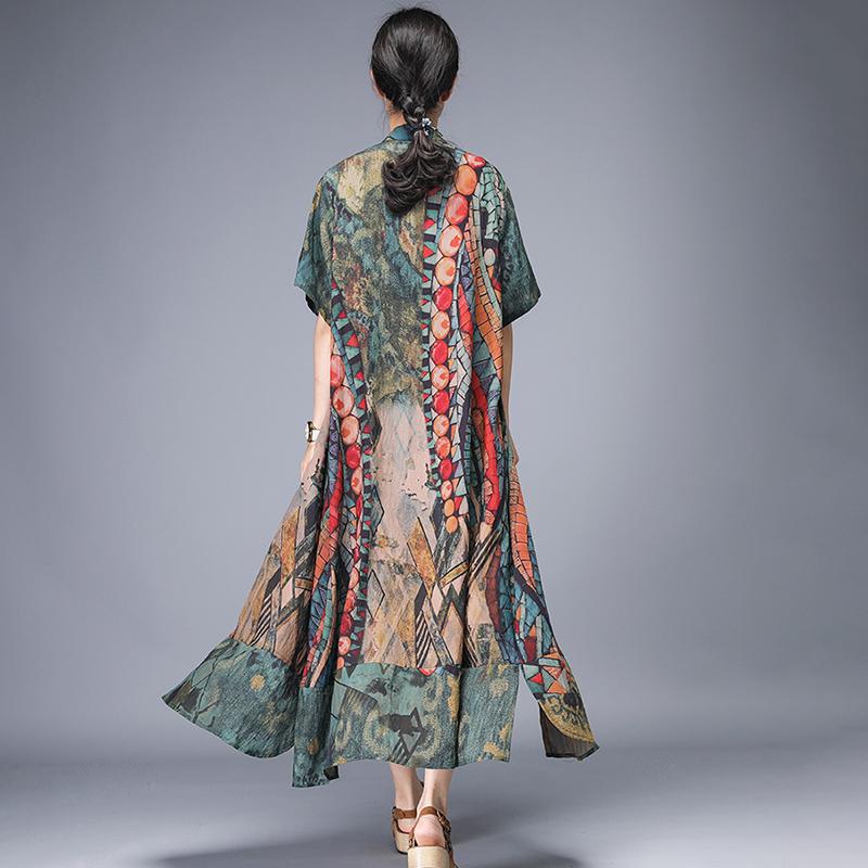 Printed Split Single Breasted Trench Coat