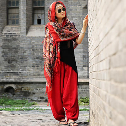 Printed Tassel Sunscreen Soft Comfortable Scarf