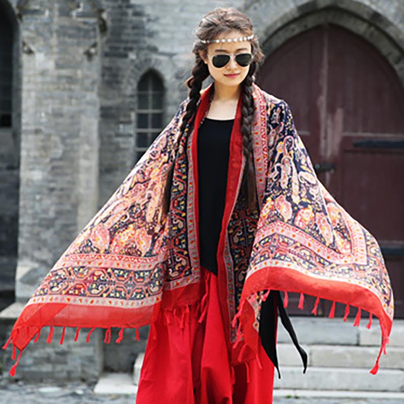 Printed Tassel Sunscreen Soft Comfortable Scarf