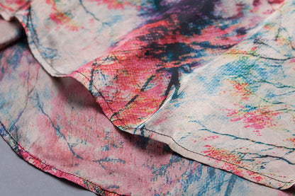 Printing Short Sleeve Polyester Summer Dress