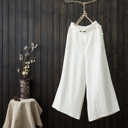 Pure Color High Waist Straight Pants