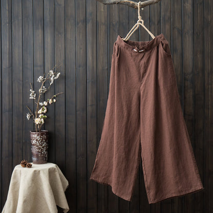 Pure Color High Waist Straight Pants