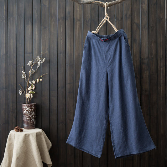 Pure Color High Waist Straight Pants