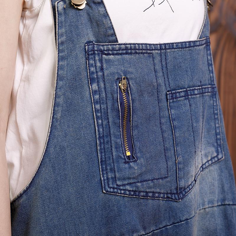 Pure Color Hole Loose Casual Jumpsuit