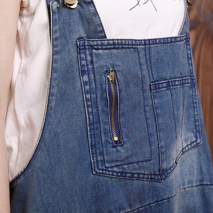 Pure Color Hole Loose Casual Jumpsuit