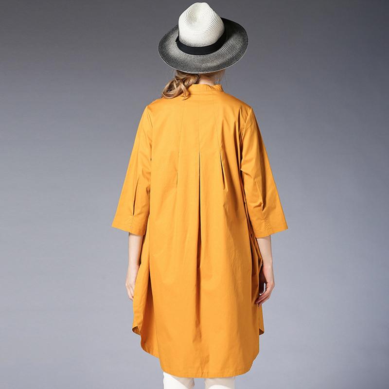 Pure Color Plus Size Cotton Shirt