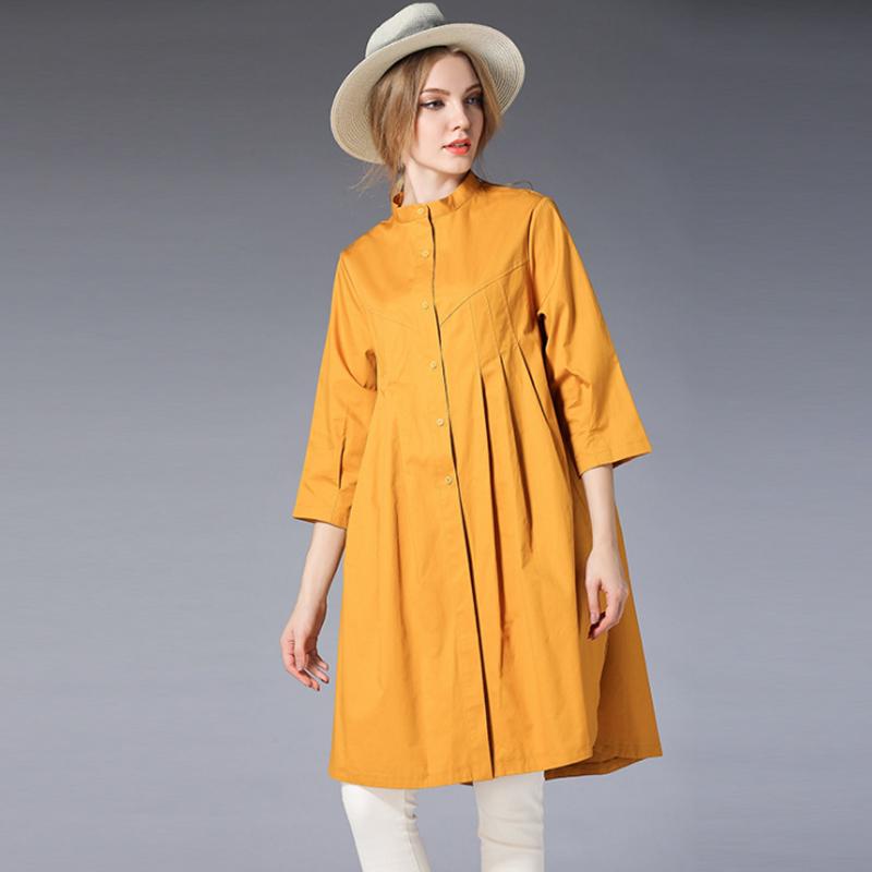 Pure Color Plus Size Cotton Shirt