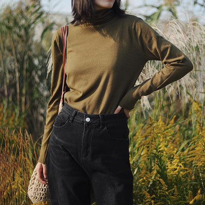 Pure Color Simple Bottoming Shirt