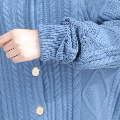 Buykud Pure Color Single Breasted Loose Sweater