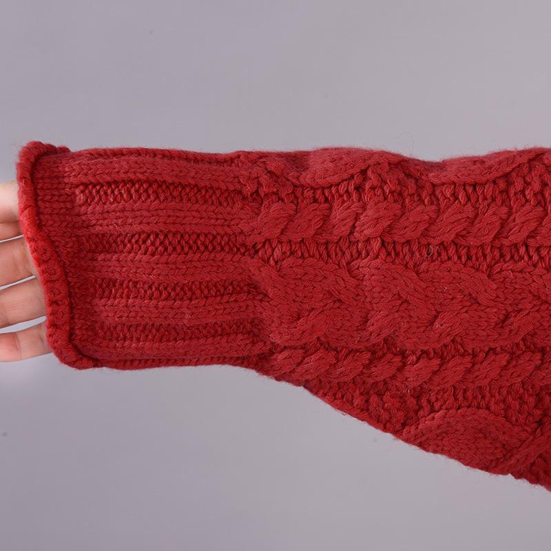 Pure Color Single Breasted Warm Sweater