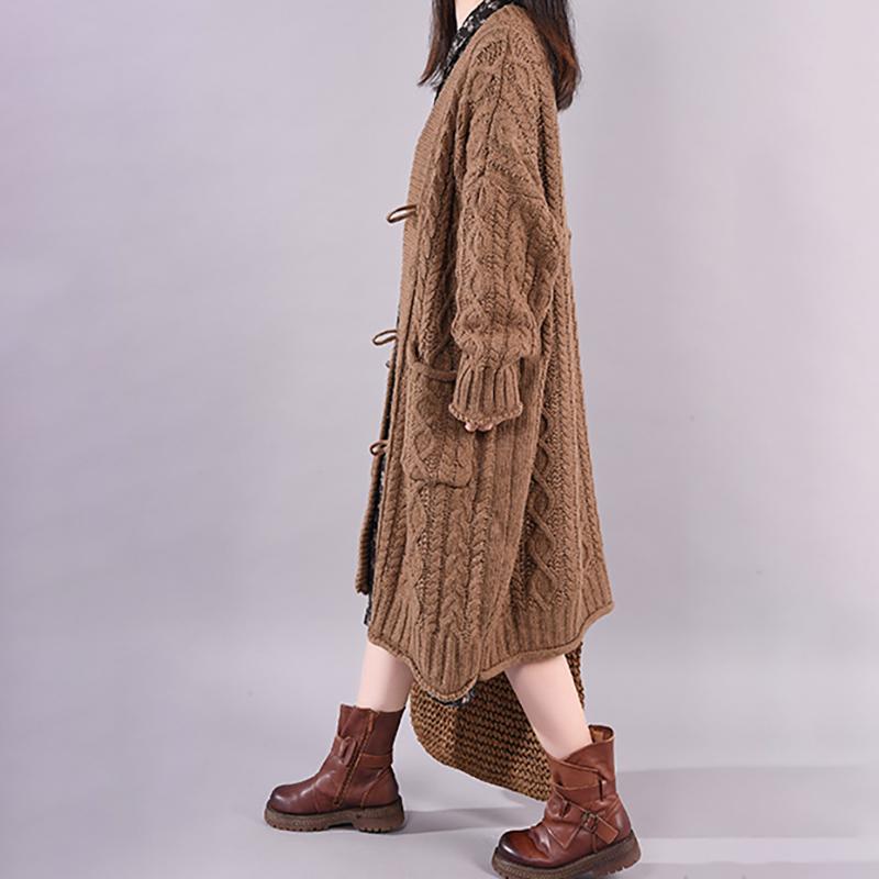 Pure Color Single Breasted Warm Sweater