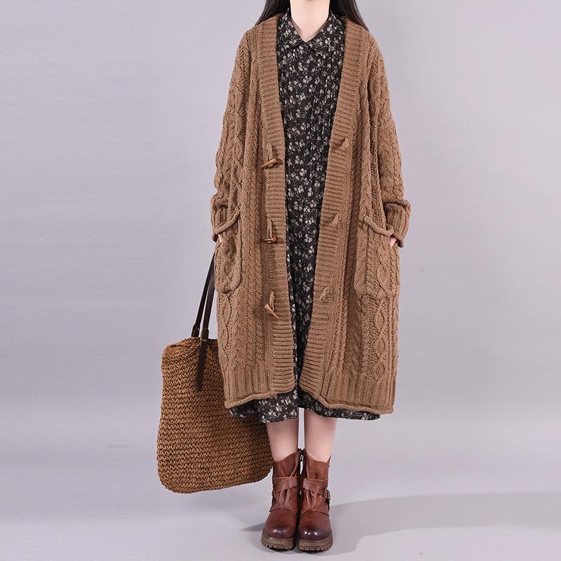 Pure Color Single Breasted Warm Sweater