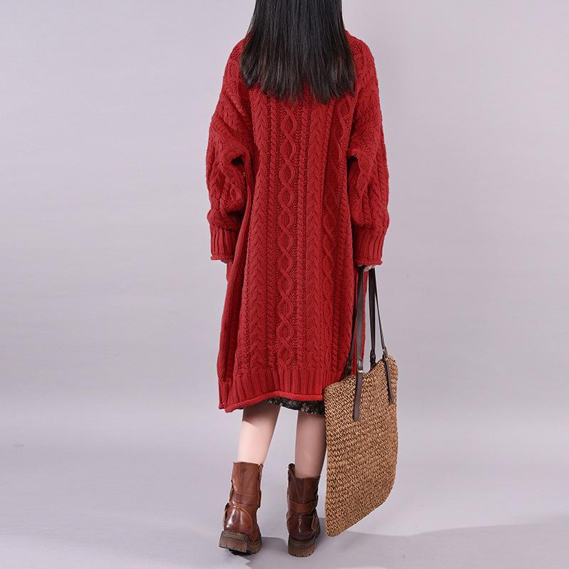 Pure Color Single Breasted Warm Sweater