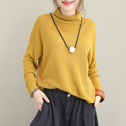 Pure Color Turtleneck Casual Comfortable Sweater