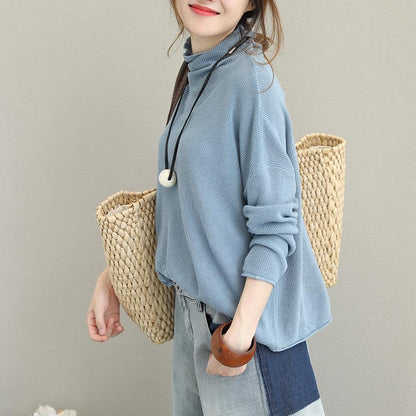 Pure Color Turtleneck Casual Comfortable Sweater