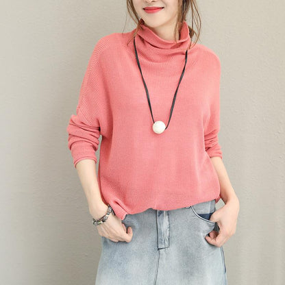 Pure Color Turtleneck Casual Comfortable Sweater