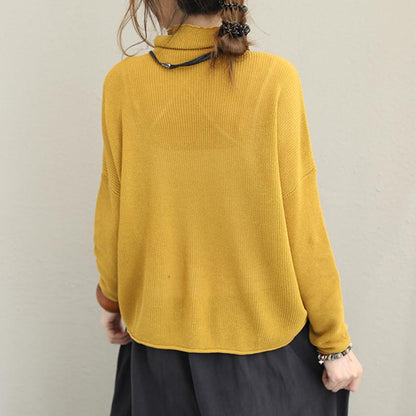 Pure Color Turtleneck Casual Comfortable Sweater