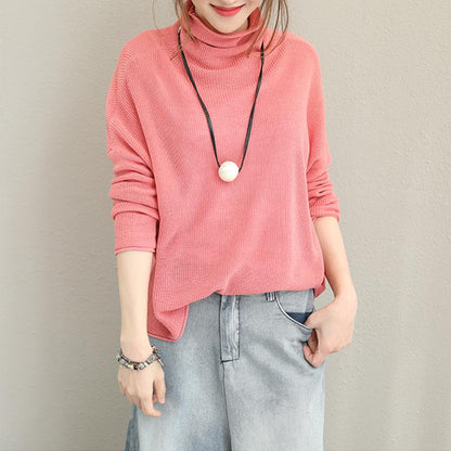 Pure Color Turtleneck Casual Comfortable Sweater