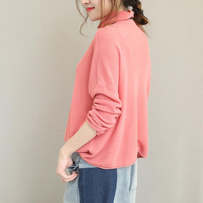 Pure Color Turtleneck Casual Comfortable Sweater