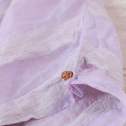 Purple Loose Linen Stripe Women Cloak