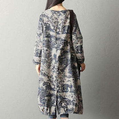 Printing Cotton Dress Robe