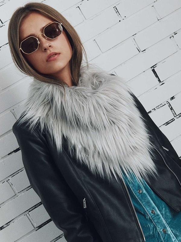 6 Colors Triangular Faux Fur Scarf