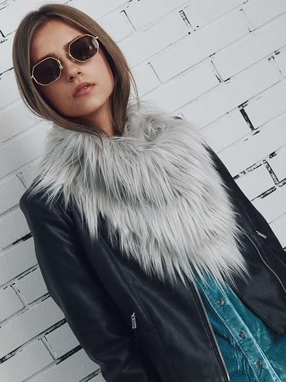 6 Colors Triangular Faux Fur Scarf