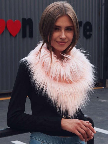 6 Colors Triangular Faux Fur Scarf