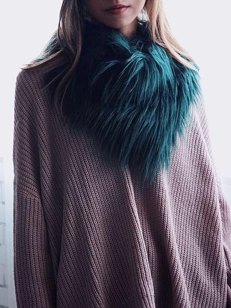 6 Colors Triangular Faux Fur Scarf