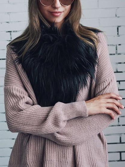 6 Colors Triangular Faux Fur Scarf