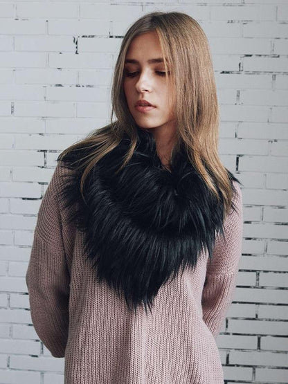 6 Colors Triangular Faux Fur Scarf