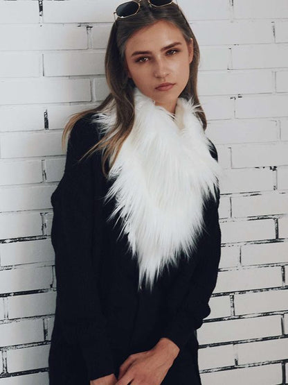 6 Colors Triangular Faux Fur Scarf