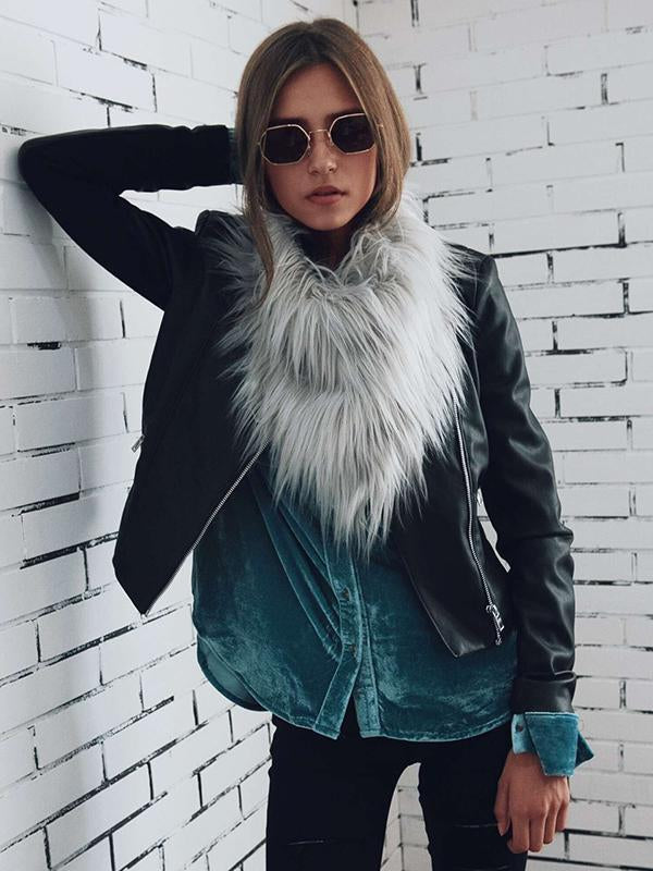 6 Colors Triangular Faux Fur Scarf