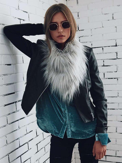 6 Colors Triangular Faux Fur Scarf