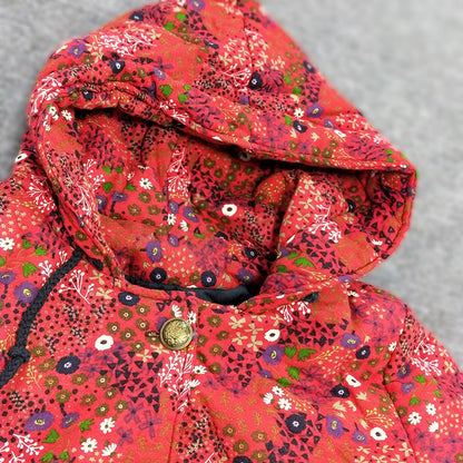 Women Winter Casual Floral Cardigans Long Sleeve Coat