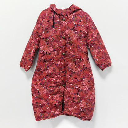 Women Winter Casual Floral Cardigans Long Sleeve Coat