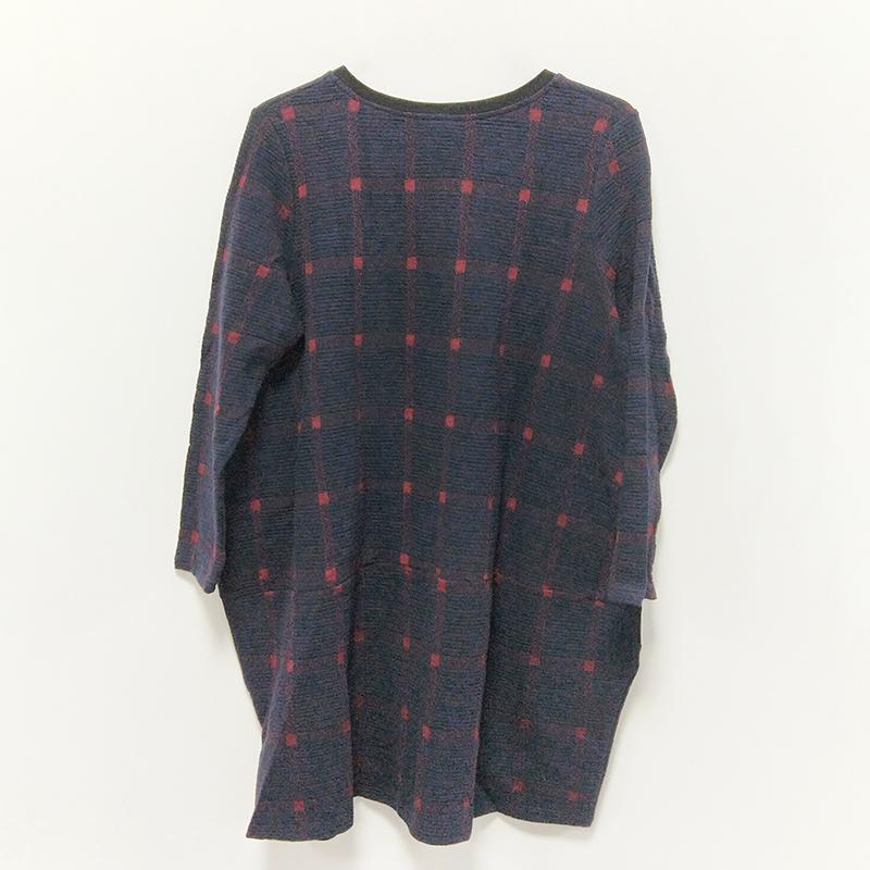 Spring Casual Plaid Knee-Length Pullovers Loose Long Sleeve Dress