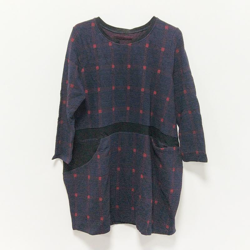 Spring Casual Plaid Knee-Length Pullovers Loose Long Sleeve Dress