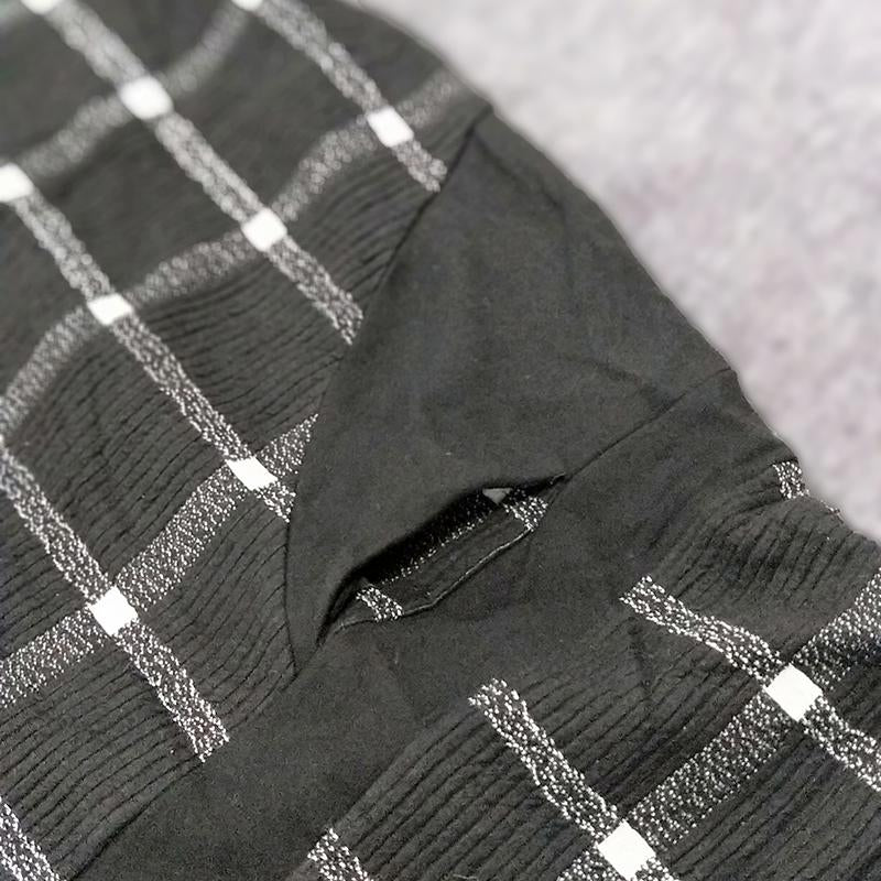 Spring Casual Plaid Knee-Length Pullovers Loose Long Sleeve Dress