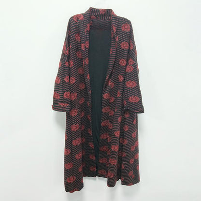 Winter Casual Floral Cardigans Long Sleeve Coat
