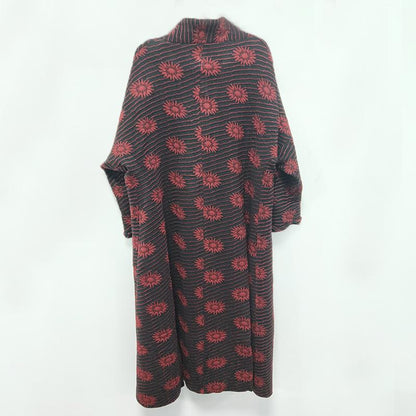 Winter Casual Floral Cardigans Long Sleeve Coat