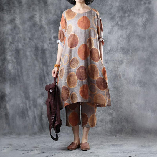 Ramie Retro Short Sleeve Women Blouse