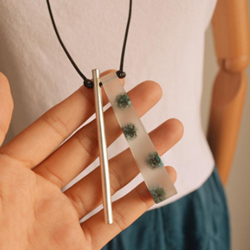 Resin Women Flower Casual Pendant Necklace