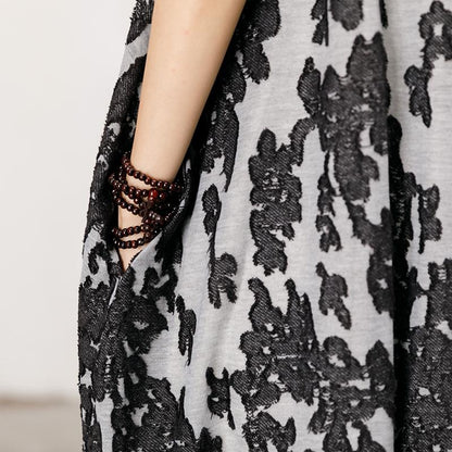 Retro Appliques Loose Soft Comfortable Midi Dress