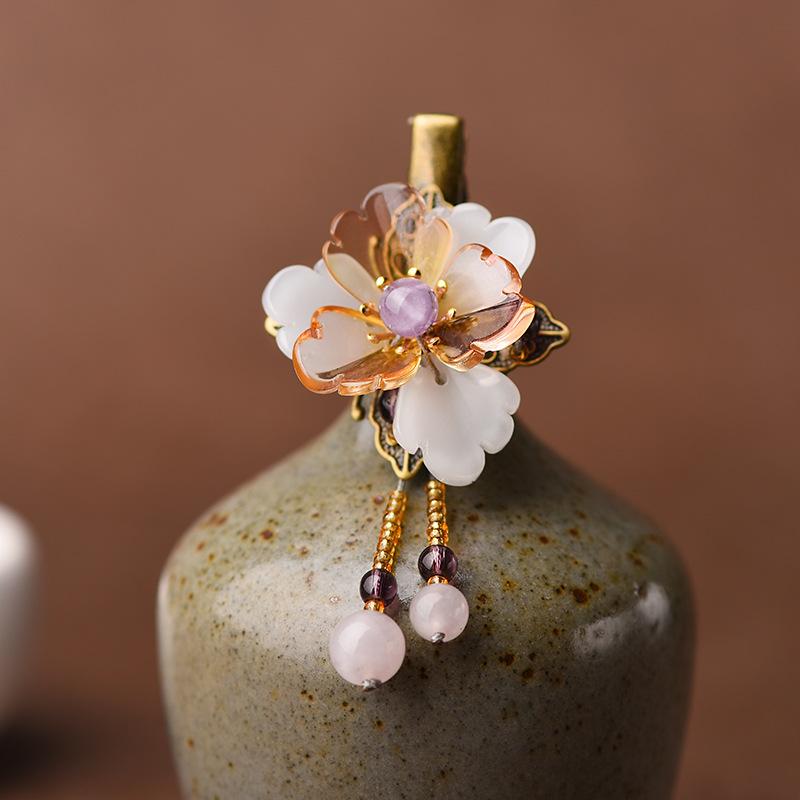 Retro Beautiful Glazed Flower Barrette