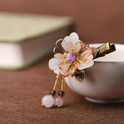 Retro Beautiful Glazed Flower Barrette