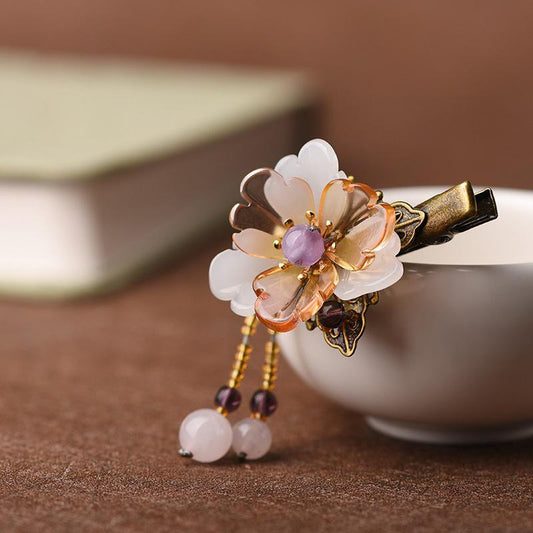 Retro Beautiful Glazed Flower Barrette