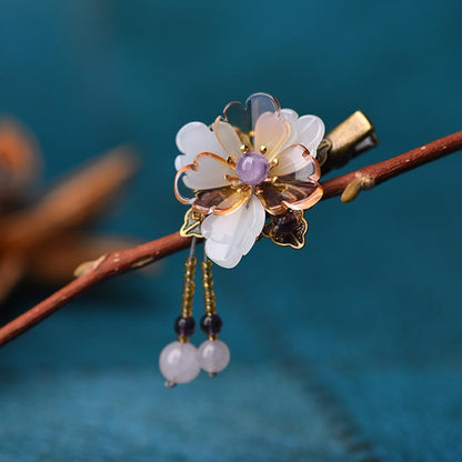 Retro Beautiful Glazed Flower Barrette