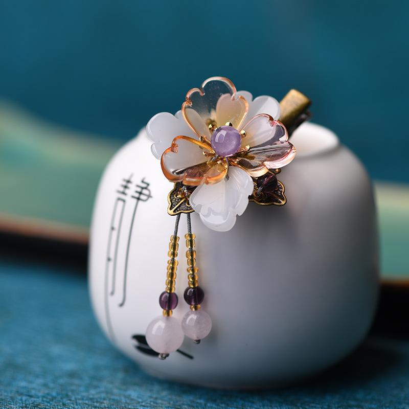 Retro Beautiful Glazed Flower Barrette